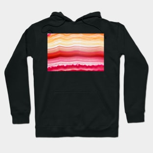 Red and orange agate mineral super macro Hoodie